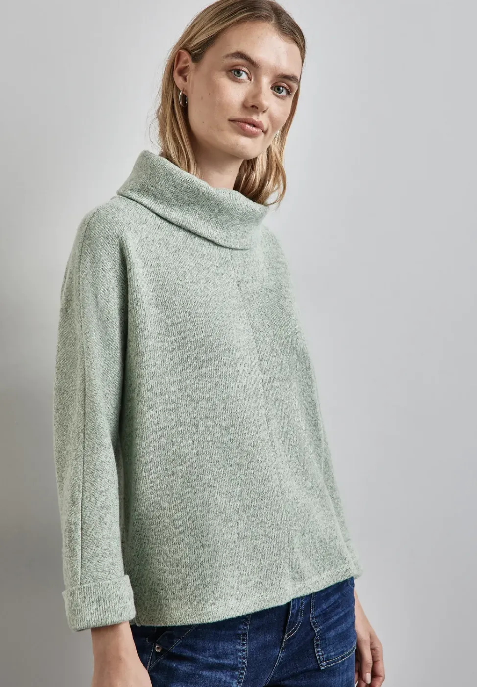Strick-Look Shirt mit Kragen