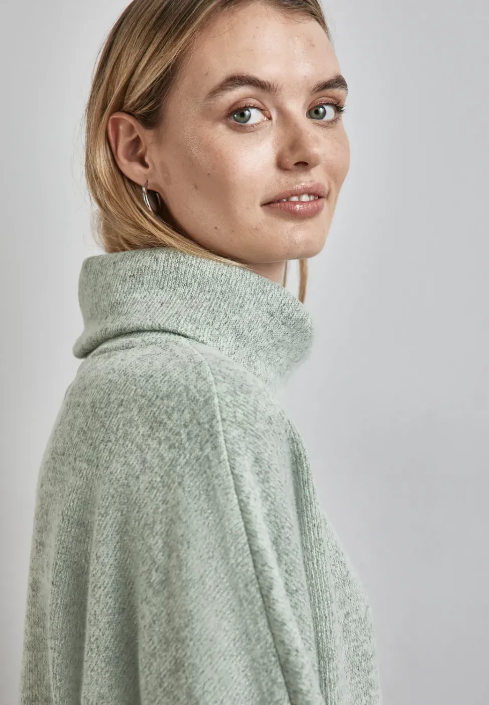 Strick-Look Shirt mit Kragen