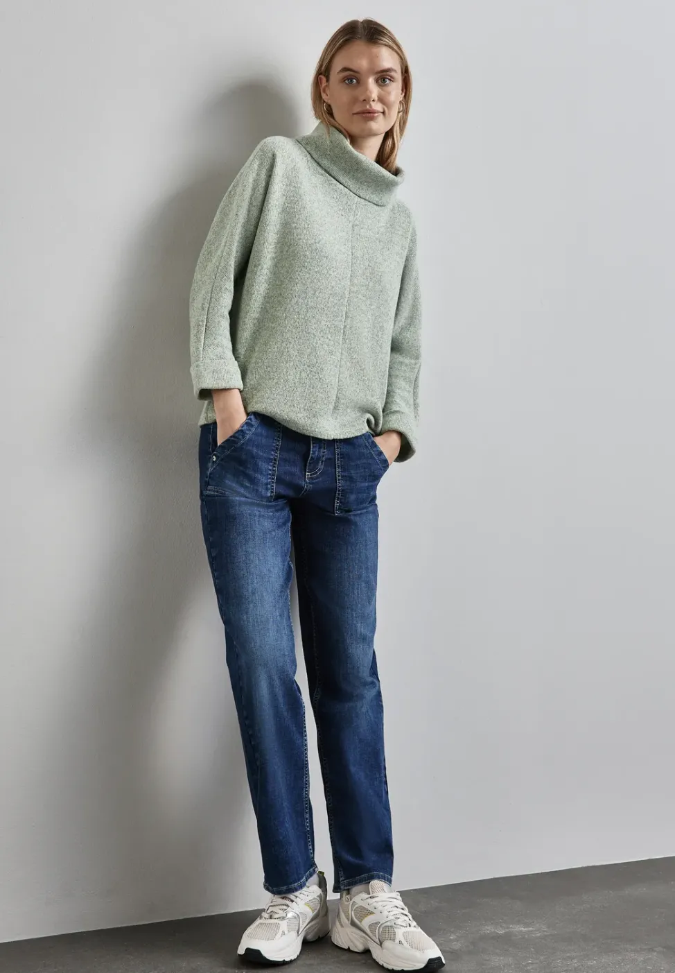 Strick-Look Shirt mit Kragen