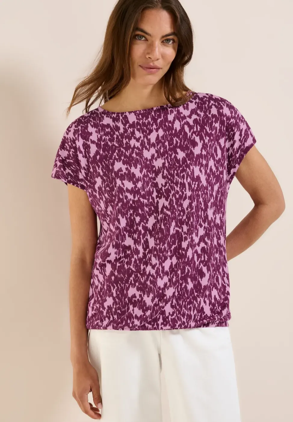 Strick-Look Shirt mit Muster