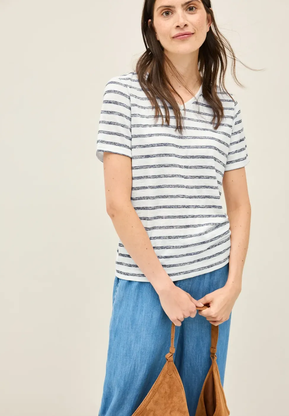 Strick-Look Streifen-Shirt