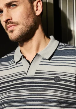 Strickstruktur Poloshirt