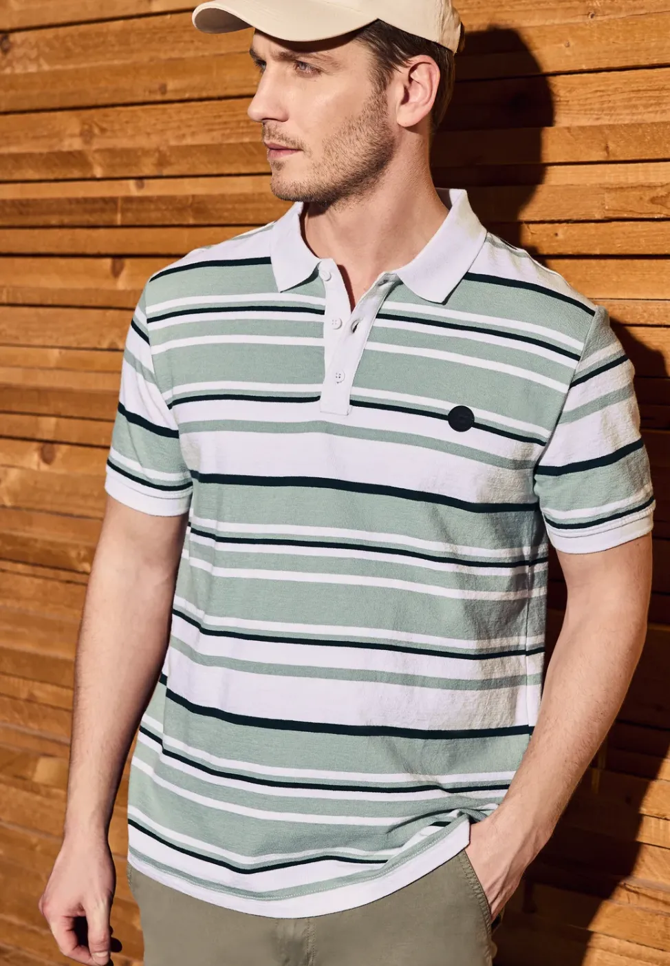 Strickstruktur Poloshirt