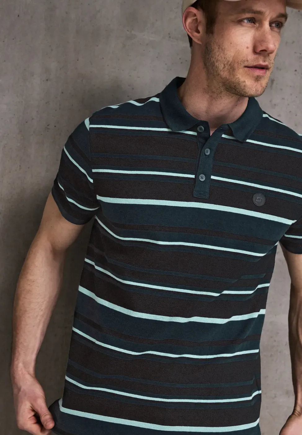 Strickstruktur Poloshirt