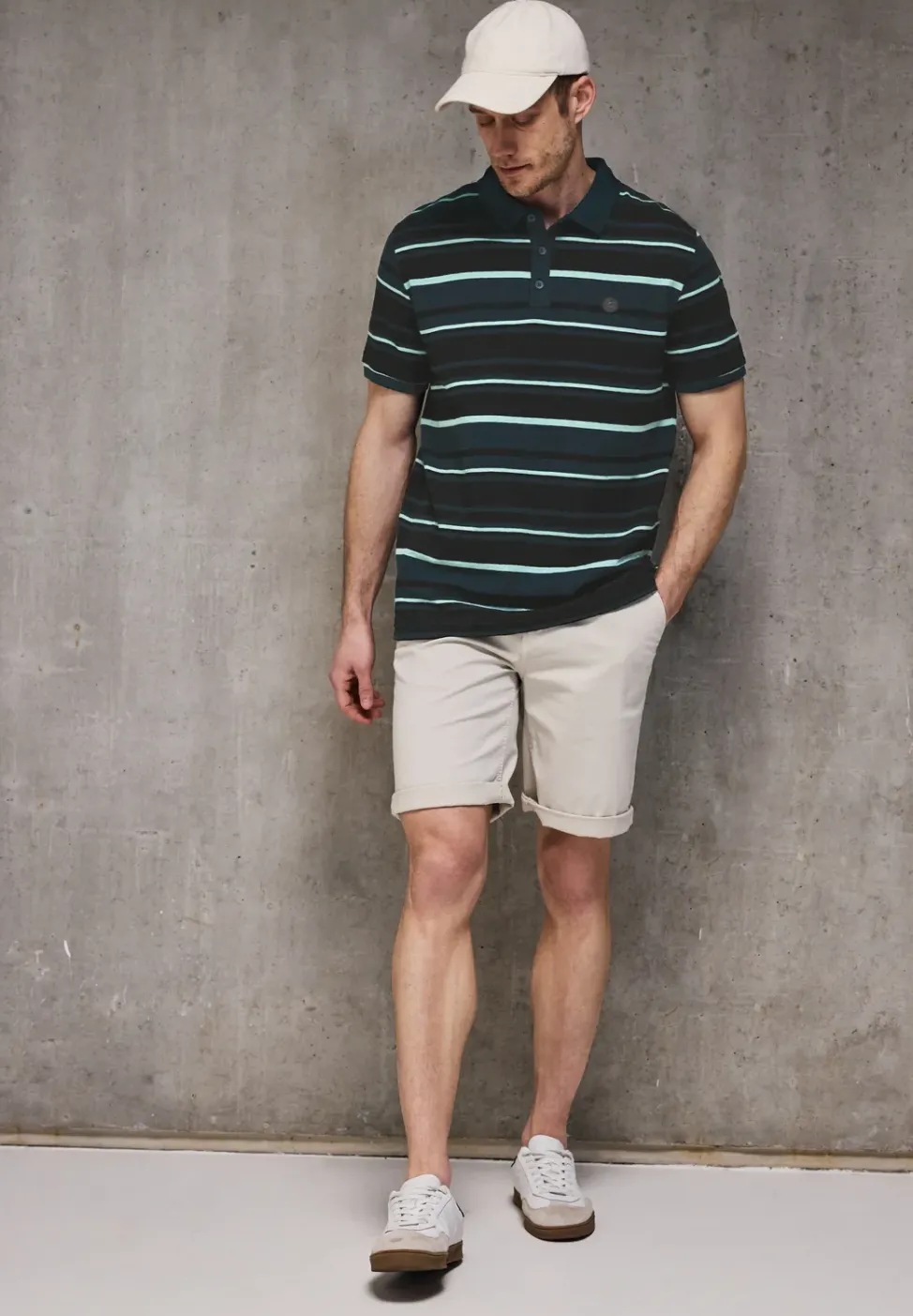 Strickstruktur Poloshirt