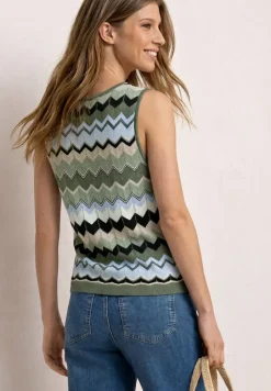 Strick-Top mit Zick-Zack-Muster