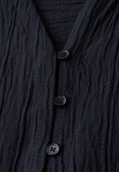 Strukturbluse in Unifarbe