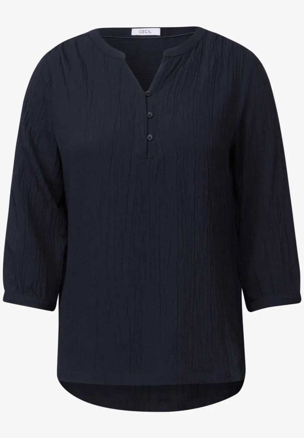 Strukturbluse in Unifarbe