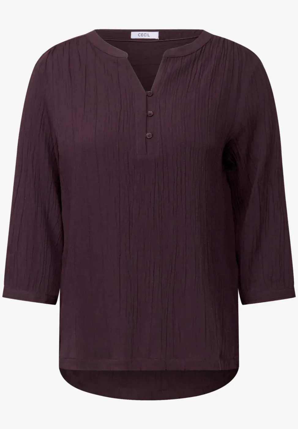 Strukturbluse in Unifarbe