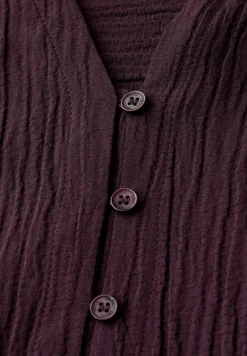 Strukturbluse in Unifarbe