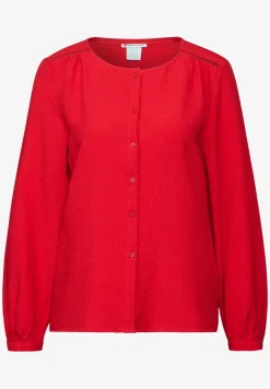 Strukturbluse mit Stickerei