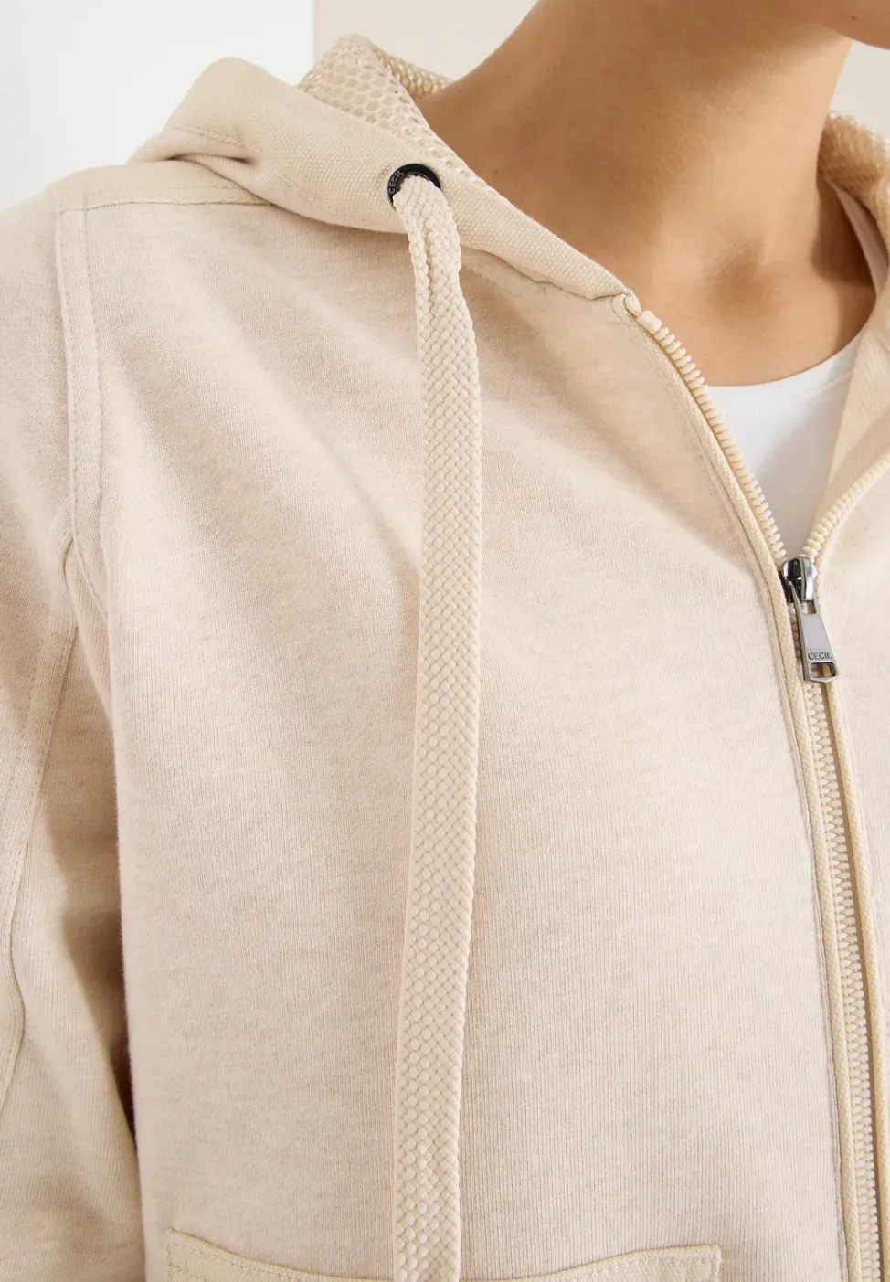 Strukturmix Hoodie Jacke