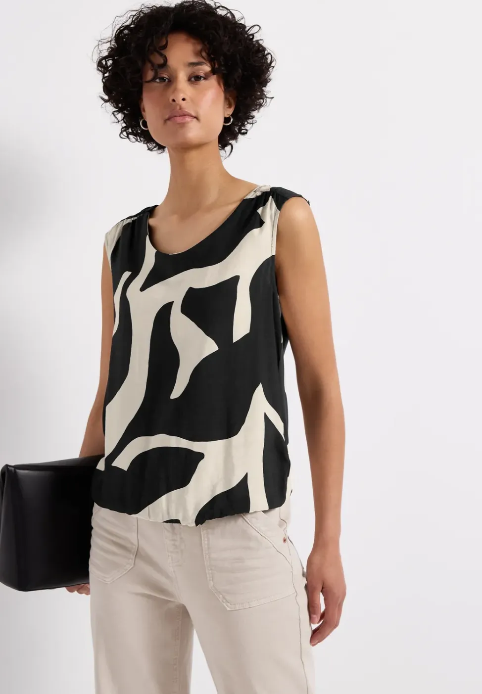 Strukturmix Top mit Print
