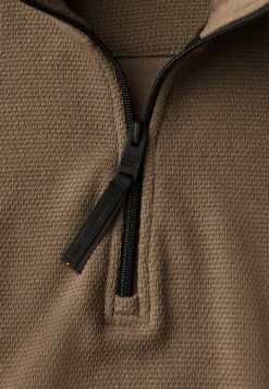 Strukturpullover mit Troyer