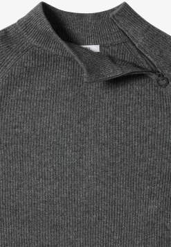 Strukturpullover mit Zipper