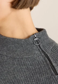 Strukturpullover mit Zipper