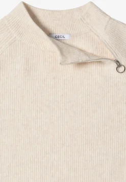 Strukturpullover mit Zipper