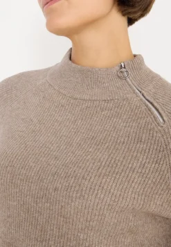 Strukturpullover mit Zipper