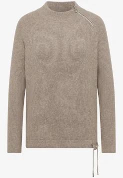 Strukturpullover mit Zipper