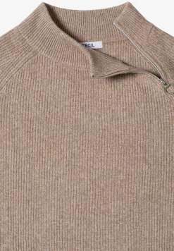 Strukturpullover mit Zipper