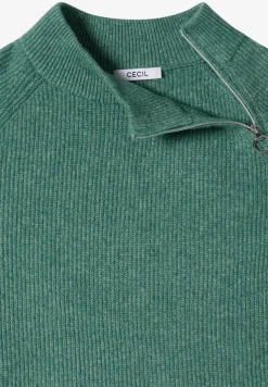 Strukturpullover mit Zipper
