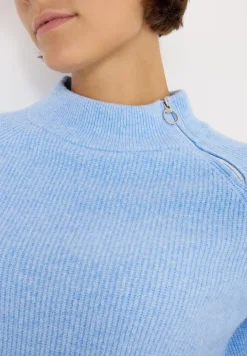 Strukturpullover mit Zipper