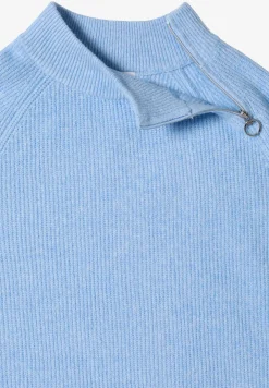 Strukturpullover mit Zipper