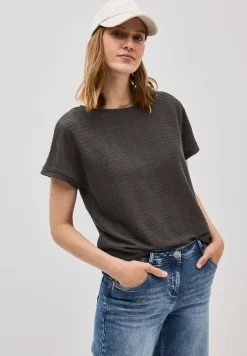 Strukturshirt in Unifarbe