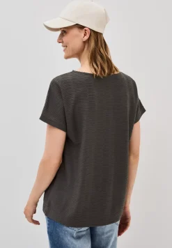 Strukturshirt in Unifarbe