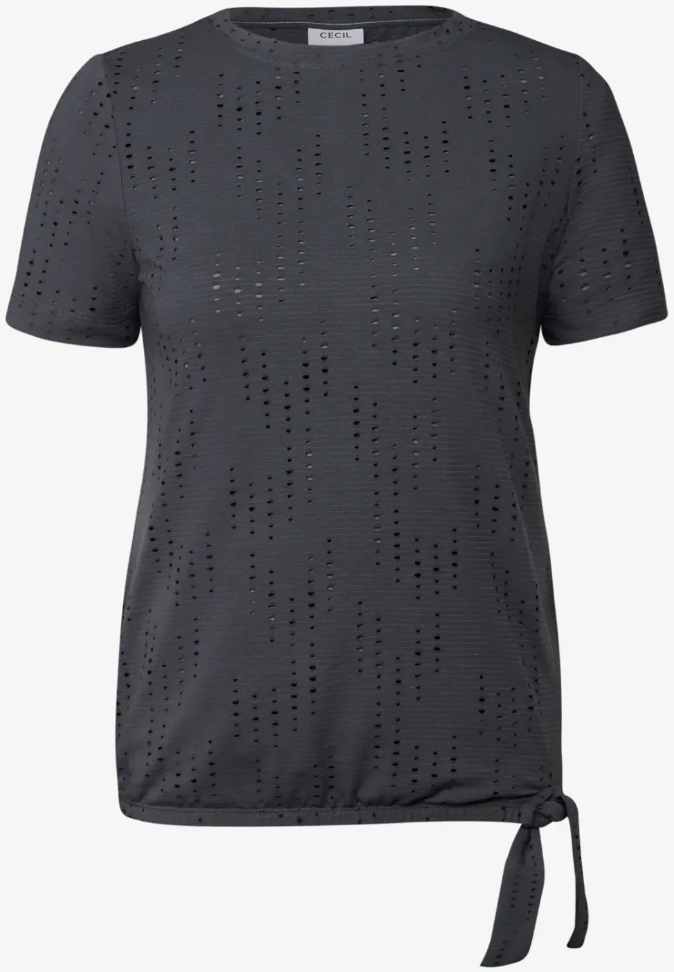 Strukturshirt mit Lochmuster