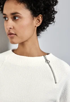 Strukturshirt mit Zipper