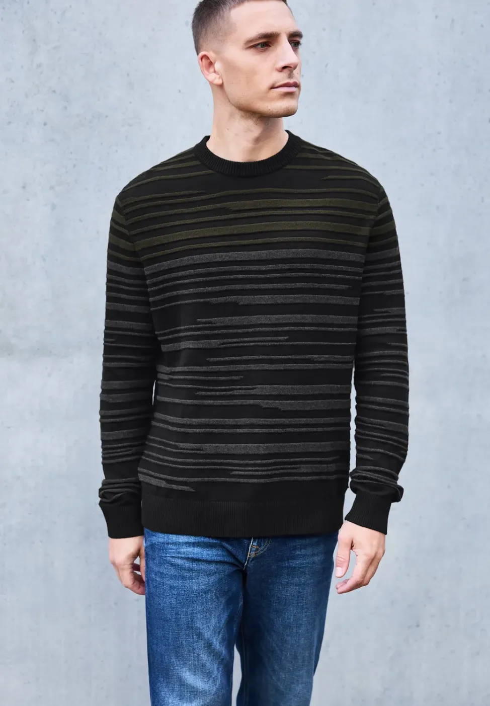 Strukturstreifen Pullover