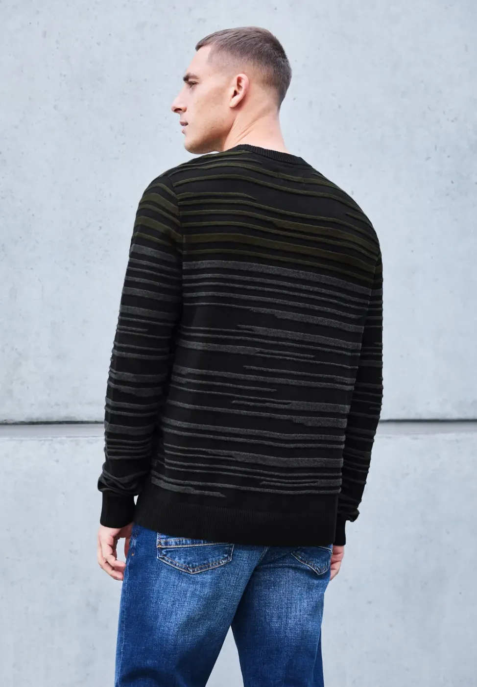Strukturstreifen Pullover