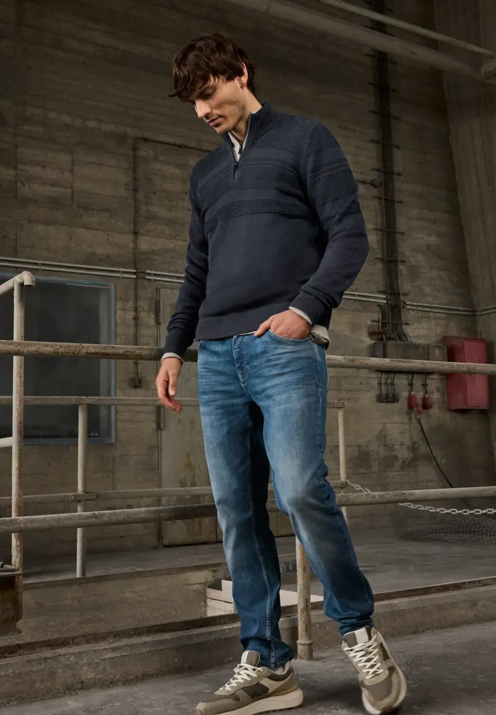 Strukturstreifen Pullover