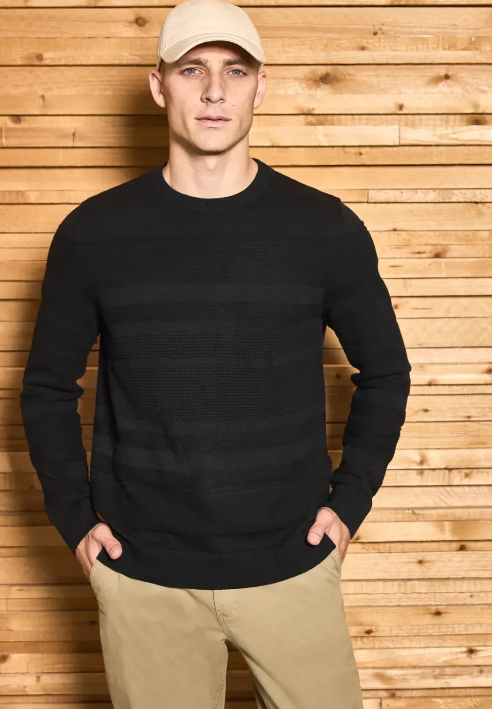Strukturstreifen Pullover