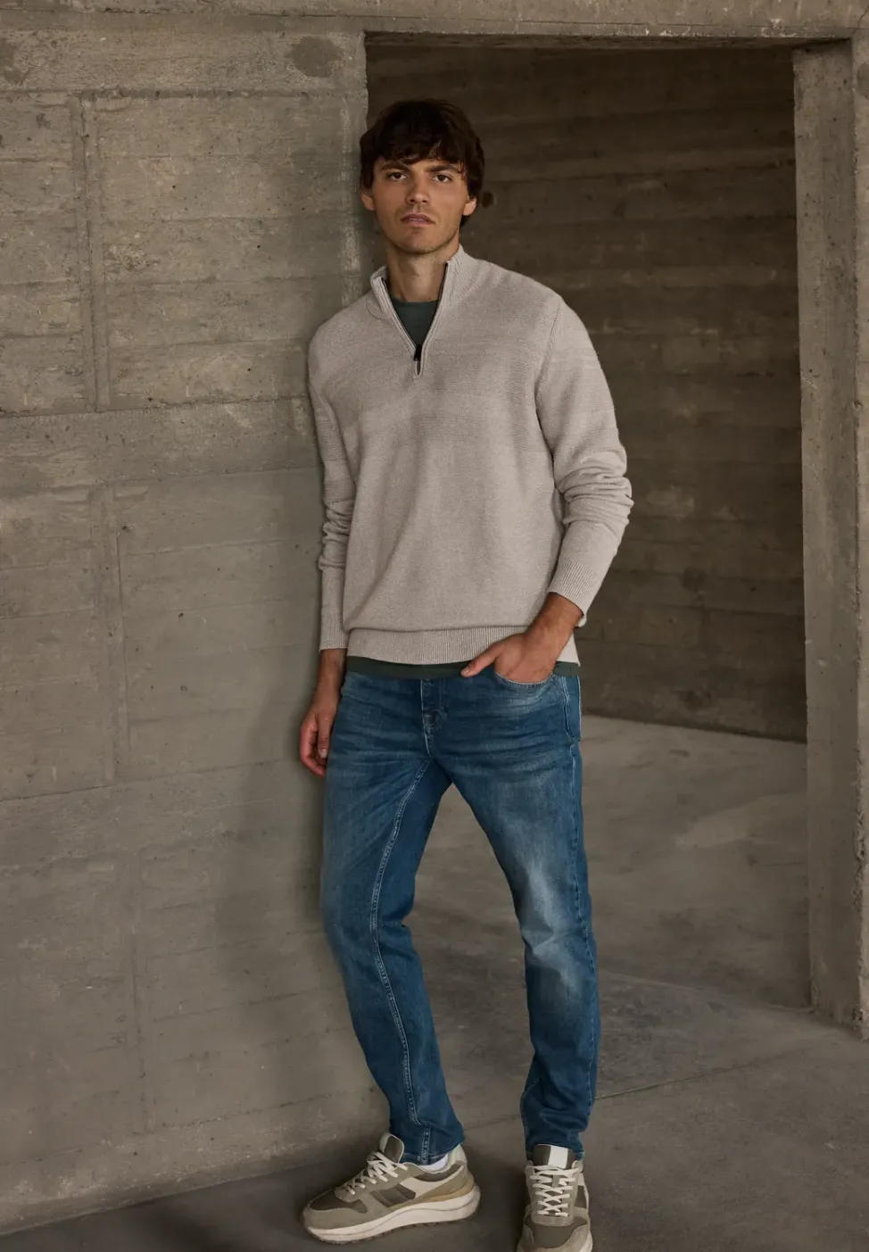 Strukturstreifen Pullover