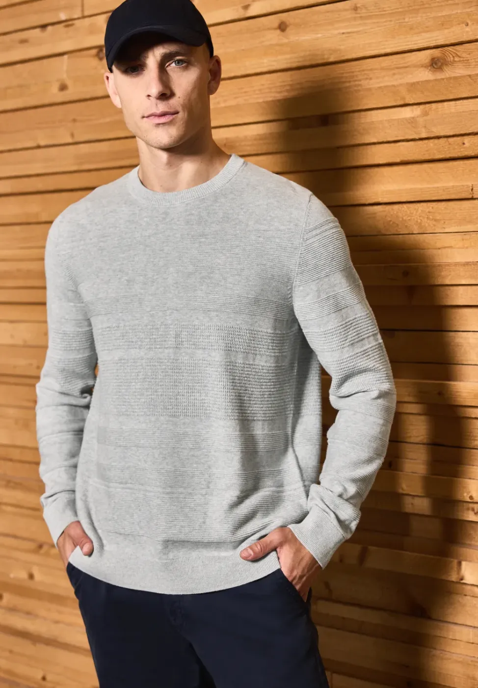 Strukturstreifen Pullover