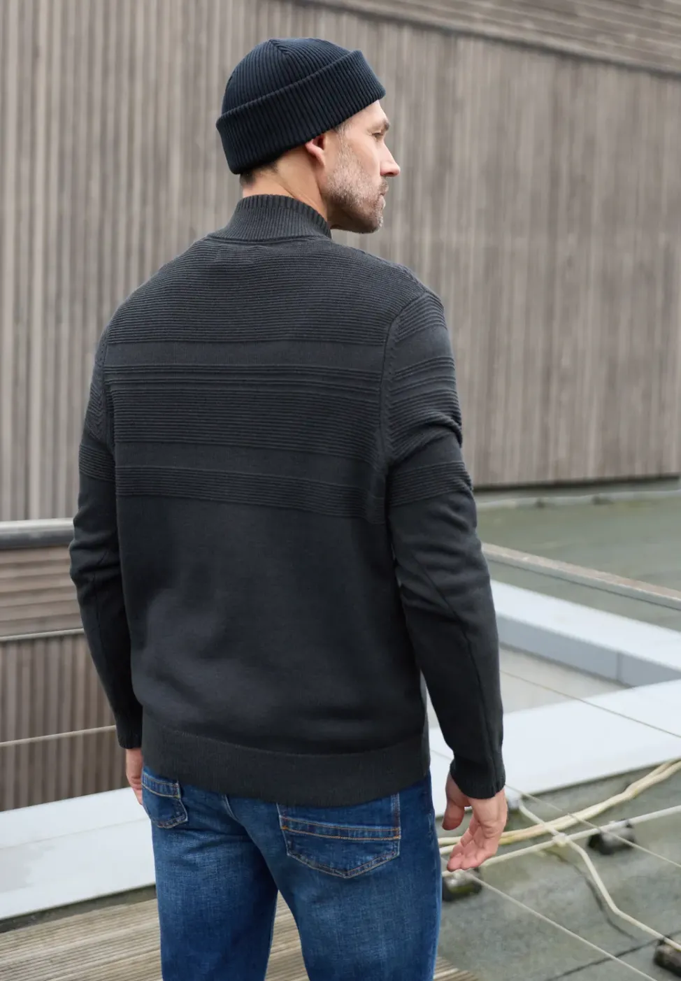 Strukturstreifen Strickjacke
