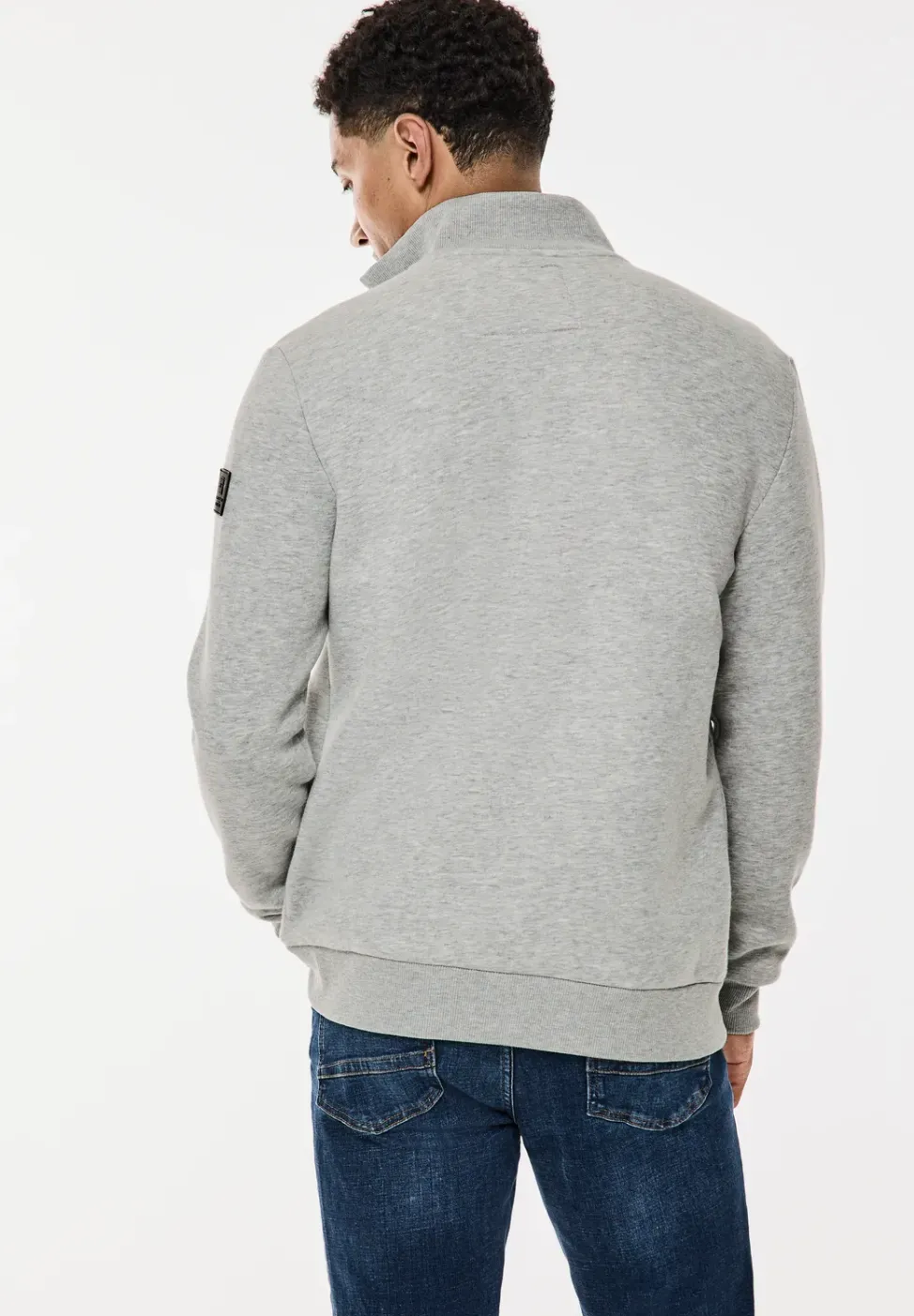 Sweatjacke mit Materialmix