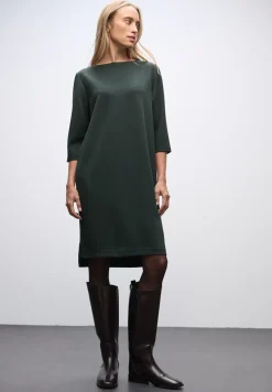 Sweat-Kleid mit Schlitzen