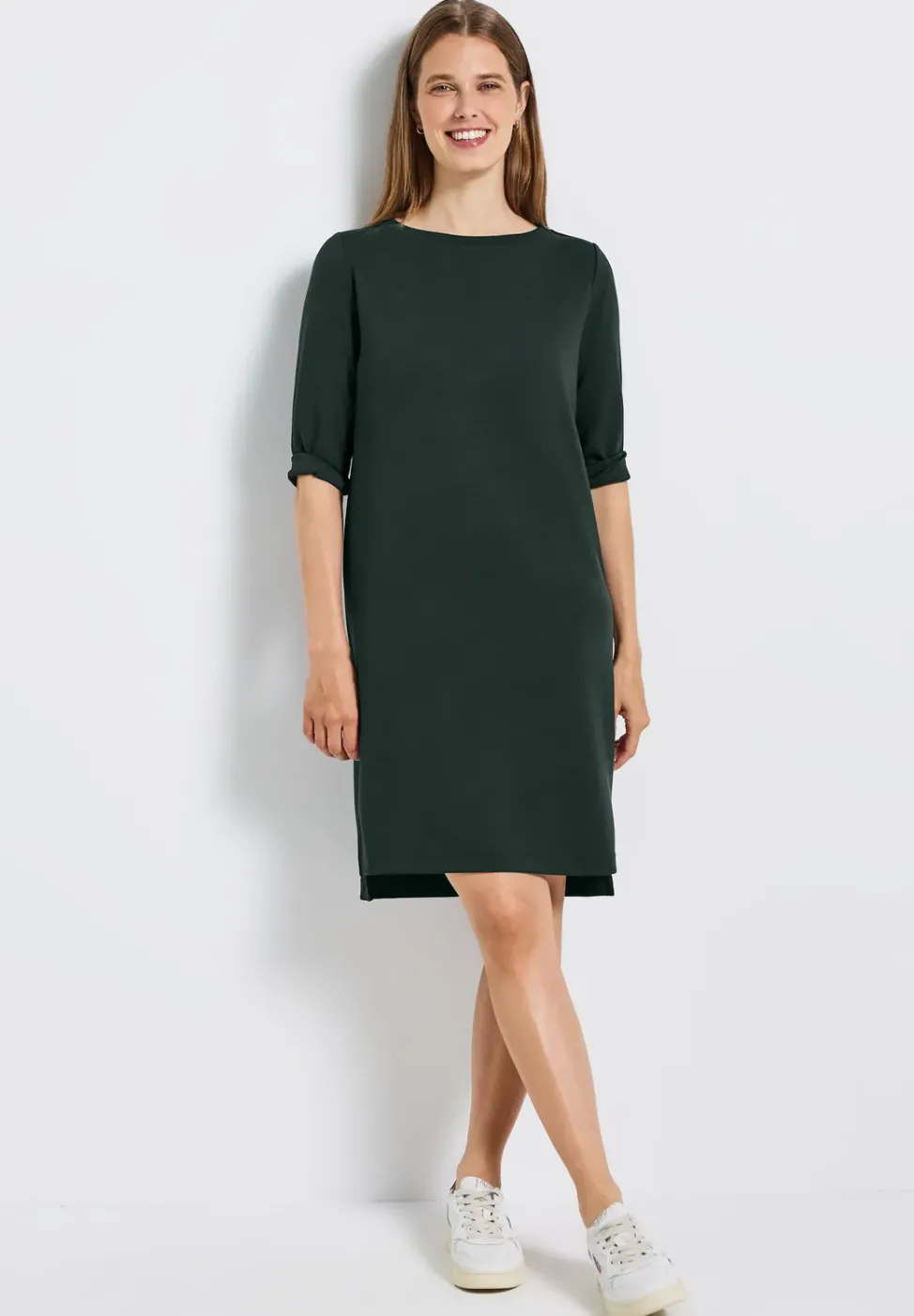 Sweat-Kleid mit Schlitzen