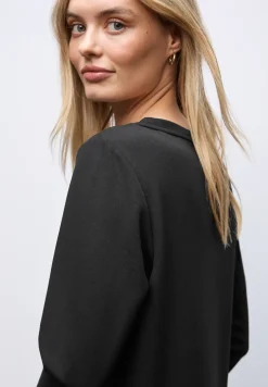 Sweat-Kleid mit Schlitzen