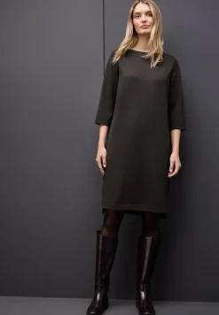 Sweat-Kleid mit Schlitzen