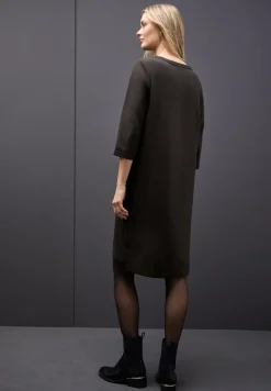 Sweat-Kleid mit Schlitzen