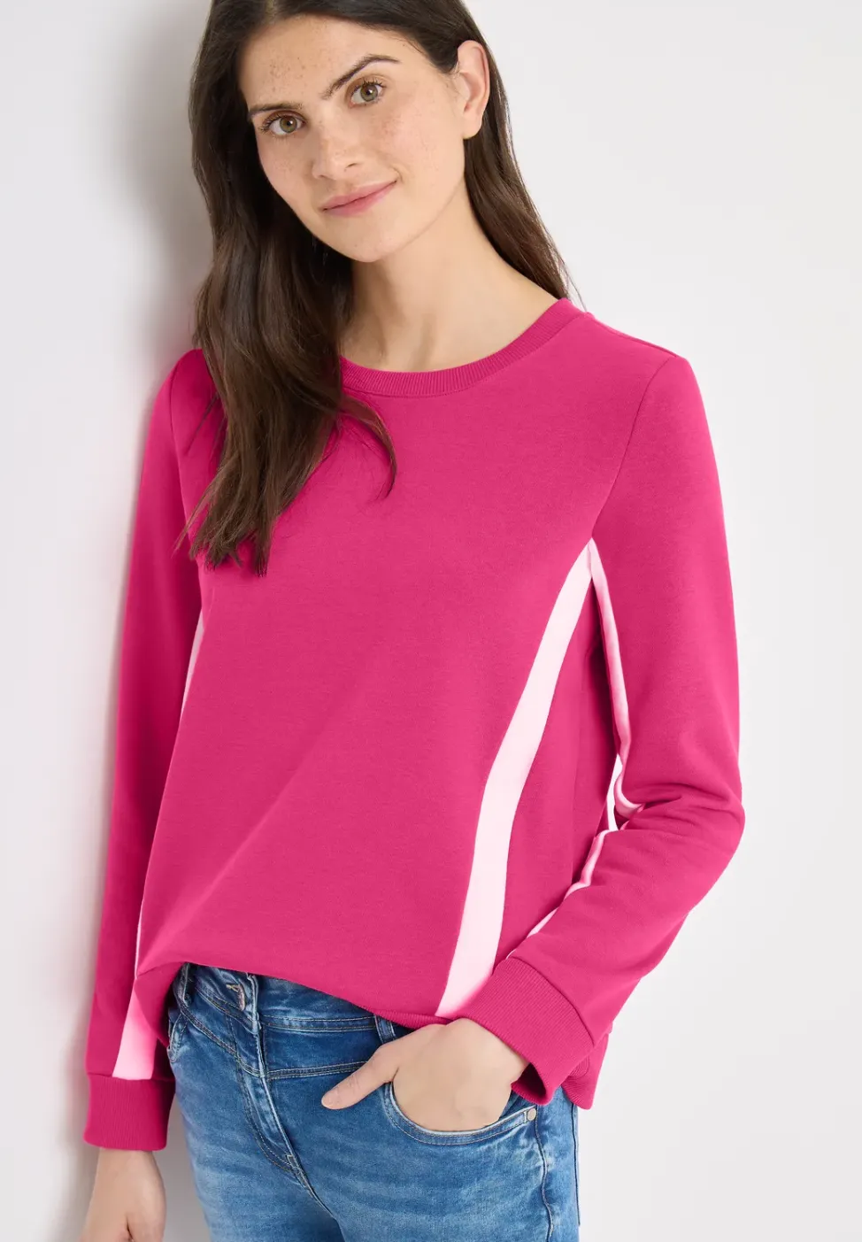 Sweatshirt mit Colorblock Details