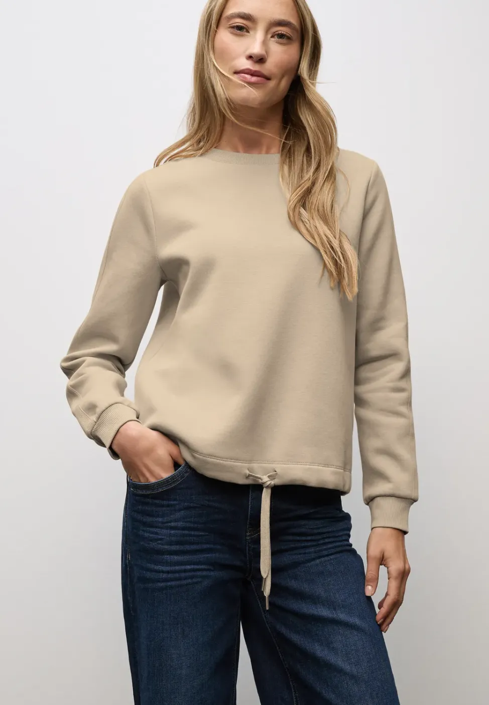 Sweatshirt mit Rippdetail