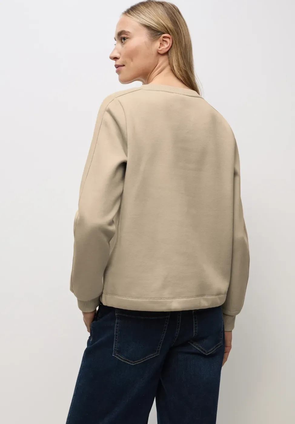 Sweatshirt mit Rippdetail