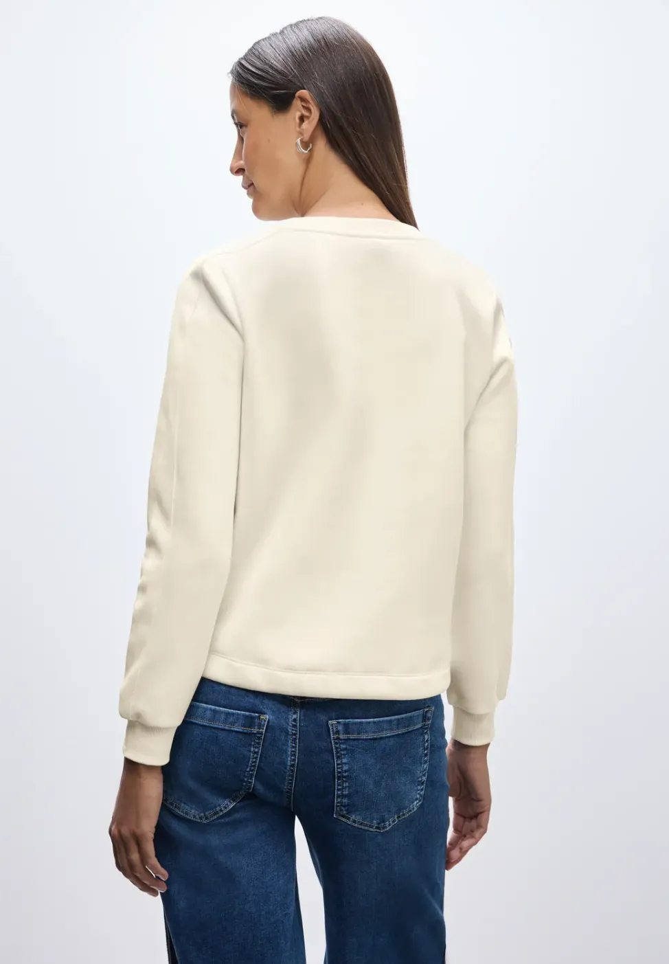 Sweatshirt mit Rippdetail