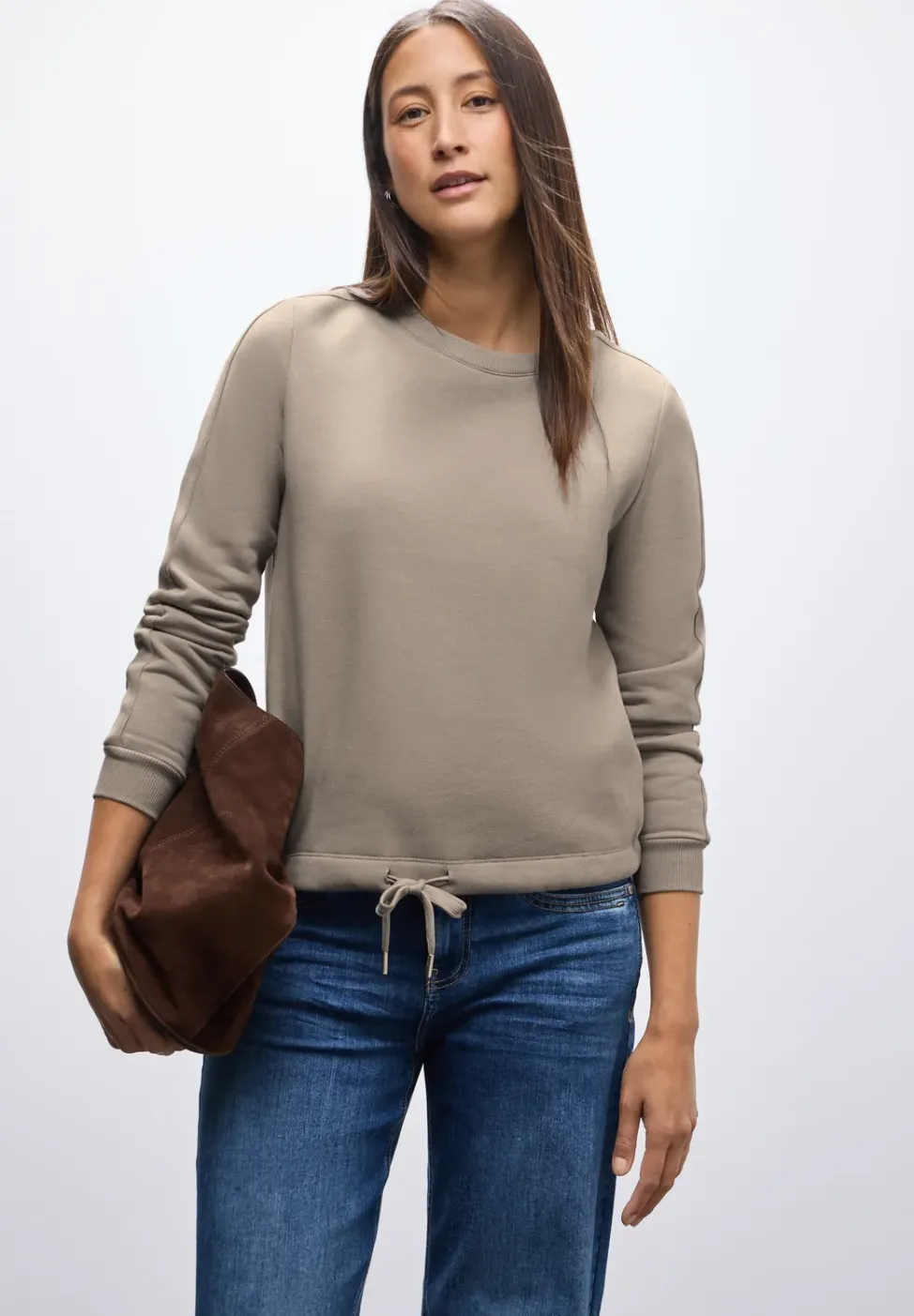 Sweatshirt mit Rippdetail