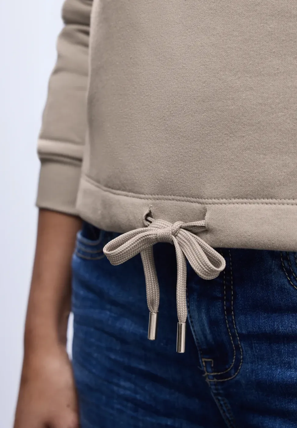 Sweatshirt mit Rippdetail